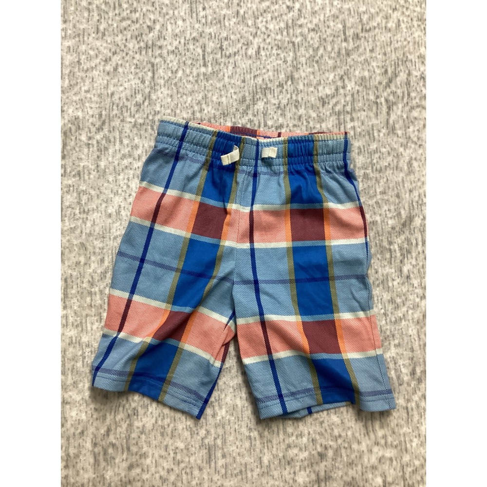 Cat & Jack Boys Blue Orange Plaid Pajama Sleep Shorts Size S 6/7 Y4LYE NEW
